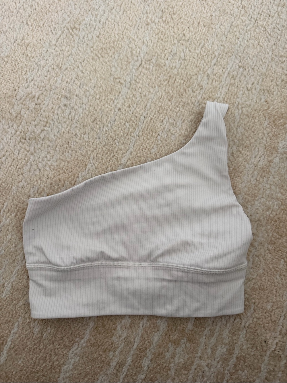 Lululemon align One-Shoulder Ribbed Crop Top - Cream Metallic